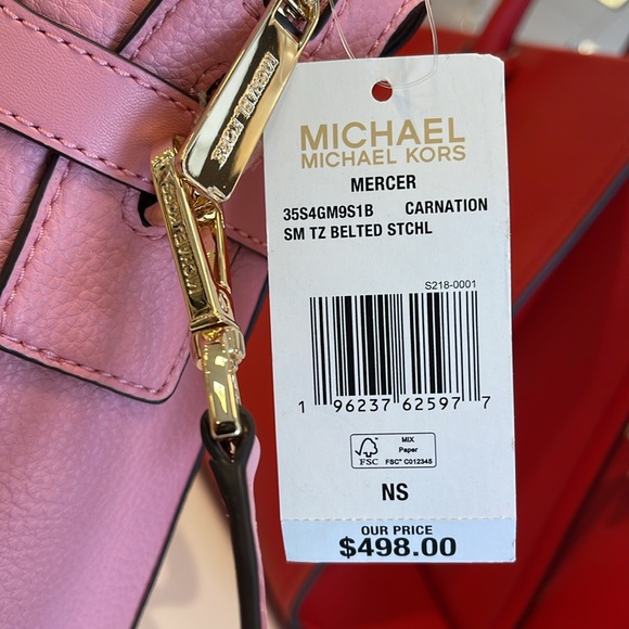 MICHAEL Michael Kors Mercer Small Top Zip Logo Belted Satchel
Carnation
NWT - Picture 12 of 16